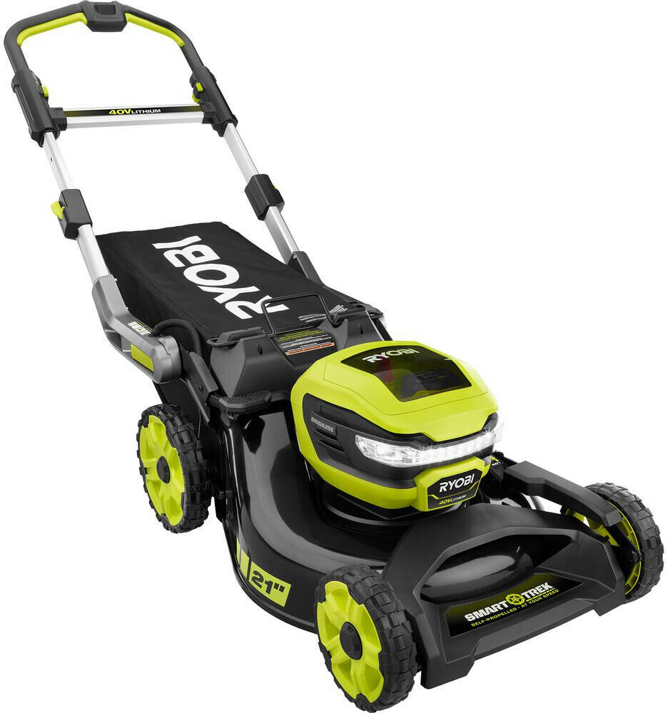RYOBI Self Propelled Lawn Mower 21 in. 40-Volt Lithium-Ion Cordless ...