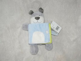 Carters Baby Boy Blue Gray Dog Stuffed Plush Soft Crinkle Book Toy NEW NWT - $22.27