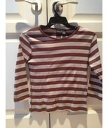 brown and tan striped 100% cotton top by xhilaration size large - $24.99