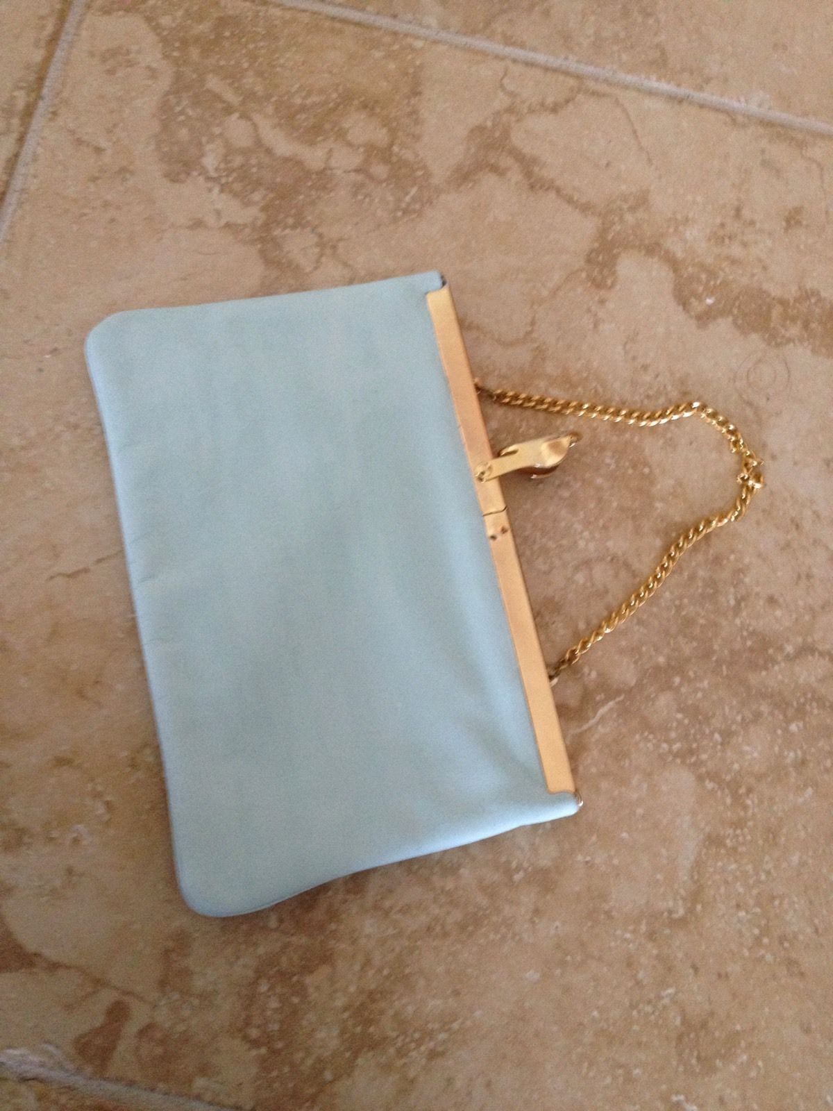 mint colored clutch purse with chain strap mint condition - Handbags ...
