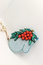Handmade brooch &quot;Mitten with rowan&quot; / Beaded brooch &quot;Mitten with berries&quot; - $72.00