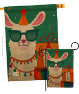 Cool Llamas Birthday - Impressions Decorative Flags Set S192186-BO - £43.29 GBP