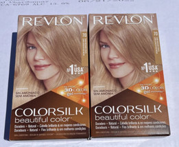 Set 2 Revlon Colorsilk Beautiful Color Permanent Hair Dye #70 Medium Ash Blonde - $14.85