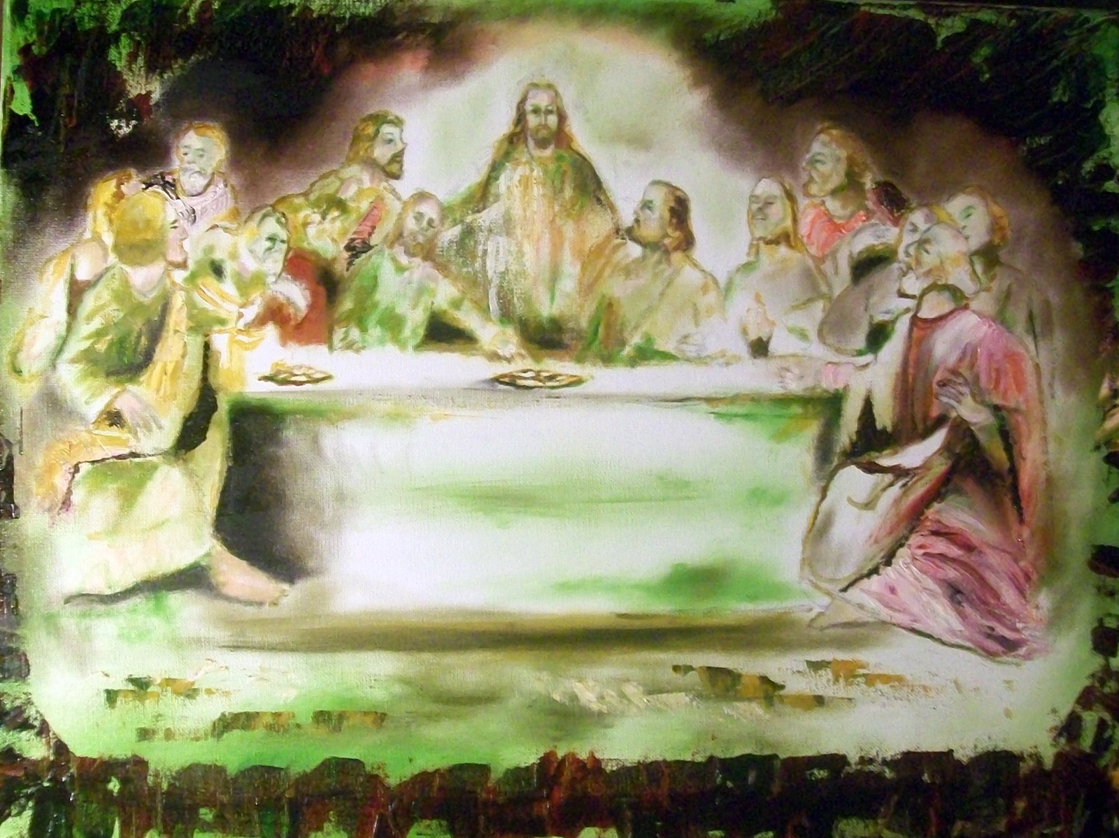 Original 24x36 Jesus Canvas Wall Art "The Last Supper" Art