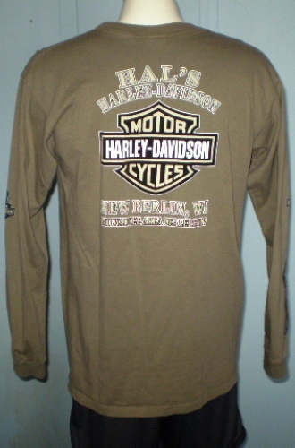 Harley-Davidson Green Long Sleeve T-Shirt Large New Berlin, Wi - T-Shirts