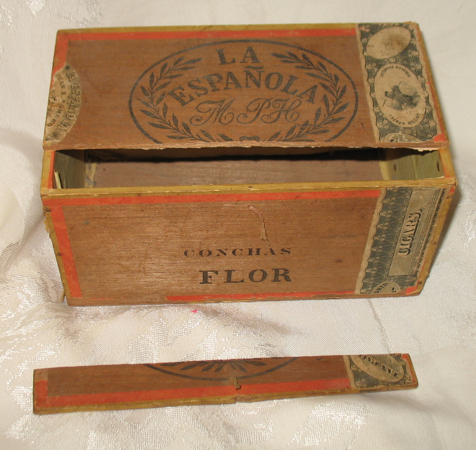 Antique La Espanola Empty Cigar Box 1870 OOAK - Cigar Boxes