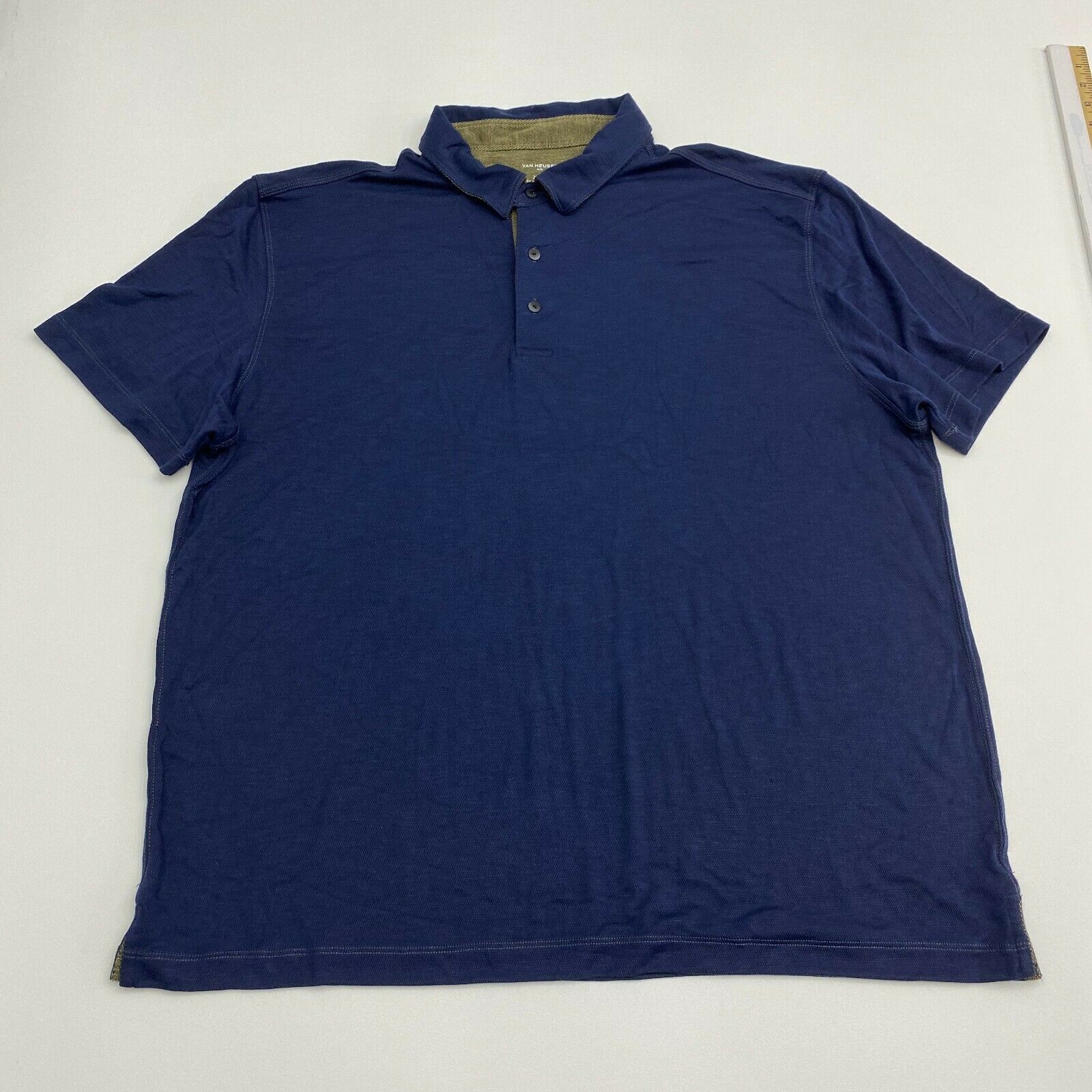 Van Heusen Polo Shirt Mens XXL Blue Classic Fit Short Sleeve Casual - Polos