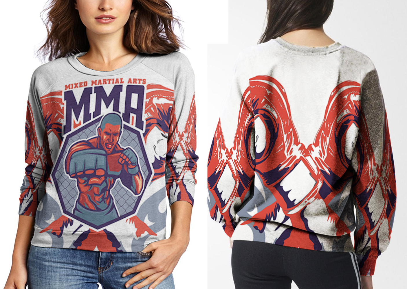MMA Fighter Sweatshirt Fullprint For Women Sweatshirts, Hoodies