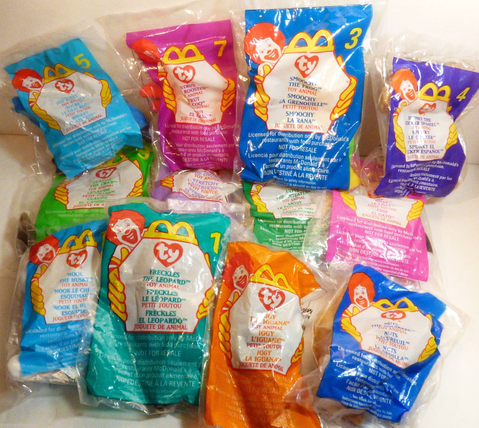 Rare McDonald's TY Teenie Beanie Babies Lot Of 12 1999 New In Bags 1 To ...