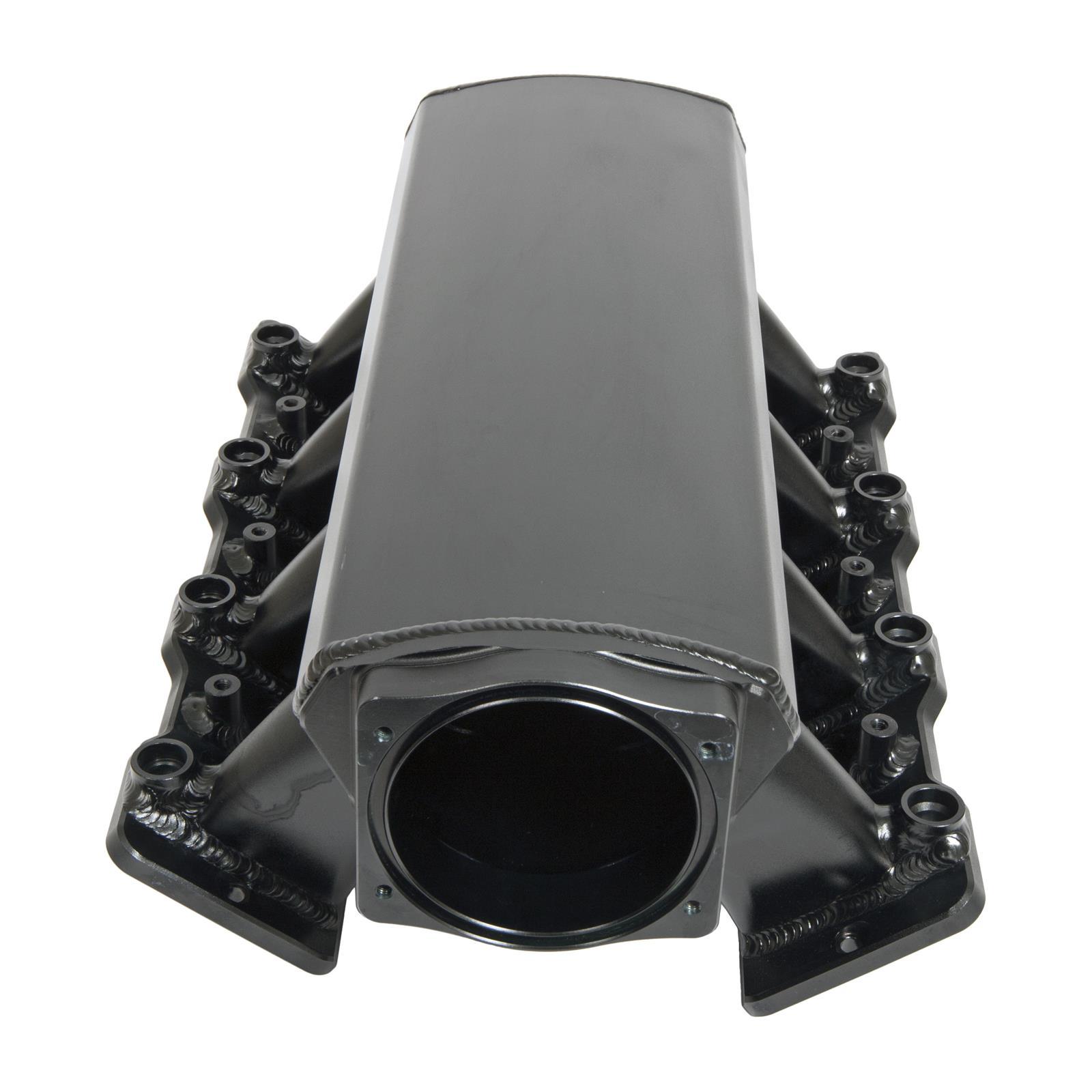 Image of SHORT FABRICATED BLACK GM LS1 LS2 INTAKE MANIFOLD W/ FUEL RAILS & THROTTLE BODY