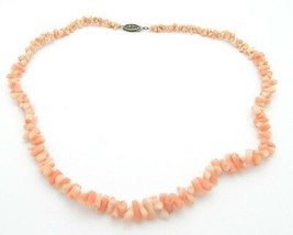 VTG Antique Light Pink Small Branched Natural Coral Necklace - $74.25