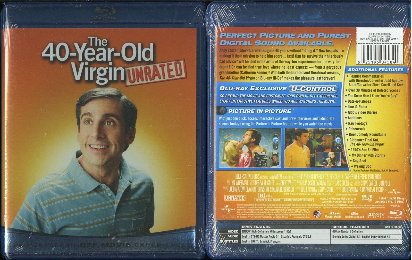 40 Year Old Virgin Unrated Blu Ray Catherine Keener Universal Video New Sealed Dvds And Blu Ray 