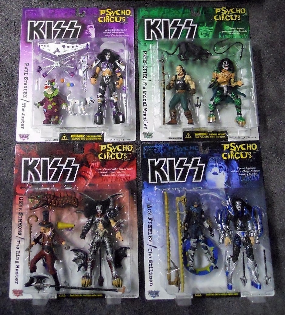 KISS Psycho Circus Action Figures by McFarland Full Set of Four - Figurines