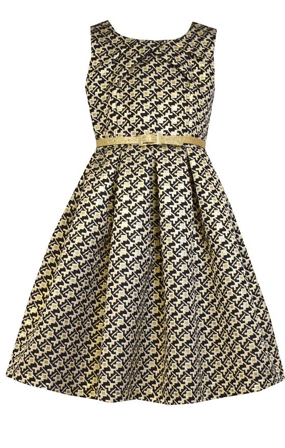 black and gold brocade dress