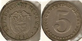 Panama 1961 Five Cents  - $4.84
