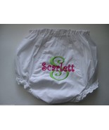 Personalized White Diaper Cover Bloomers Choose Colors Name Initials Siz... - $11.99