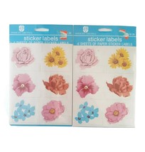 Vintage American Greetings Floral Flowers Stickers 48 Total Labels NOS NIP - $9.74