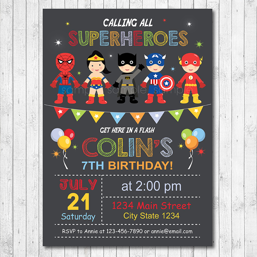 Superhero Invitation Card 7