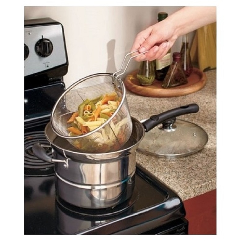 4Pc. Steam N Strain Pot Cook Set Lift Out Strainer Steamer Rack