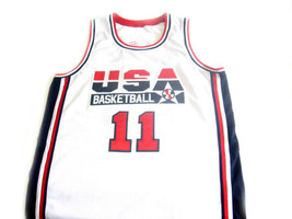 Karl Malone #11 Team USA BasketBall Jersey White Any Size image 1