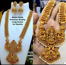 Indian Bollywood Style Gold Plated Long Necklace Pendent Haram Jewelry Set - $56.27