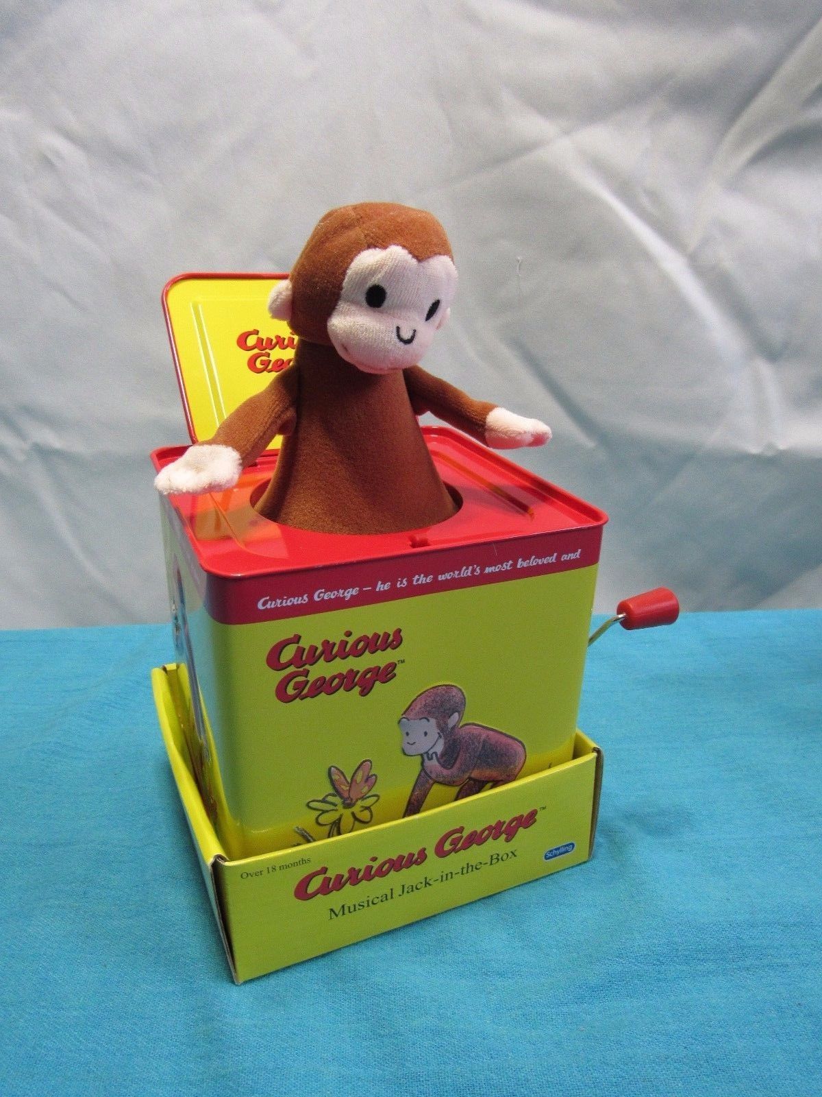 Curious George Jack in Box Tin Musical Plays Pop Goes The Weasel ...