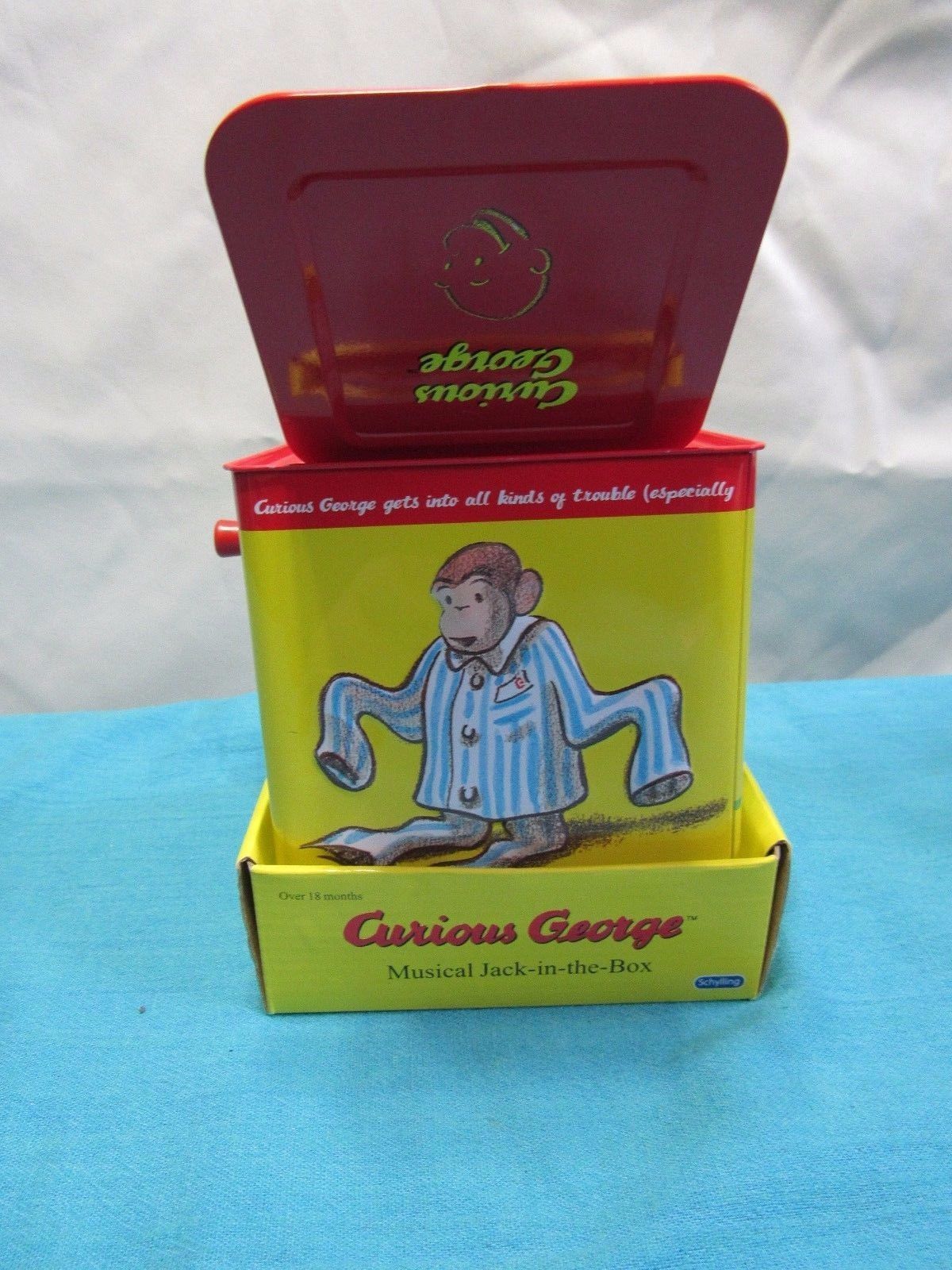 Curious George Jack in Box Tin Musical Plays Pop Goes The Weasel ...