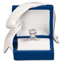 ENGAGEMENT RING ORNAMENT WEDDING SHOWER FAVOR GIFT BRIDE GROOM COUPLE CU... - $14.75
