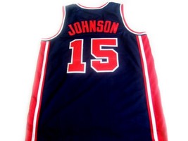 Magic Johnson #15 Team USA Basketball Jersey Navy Blue Any Size  image 2