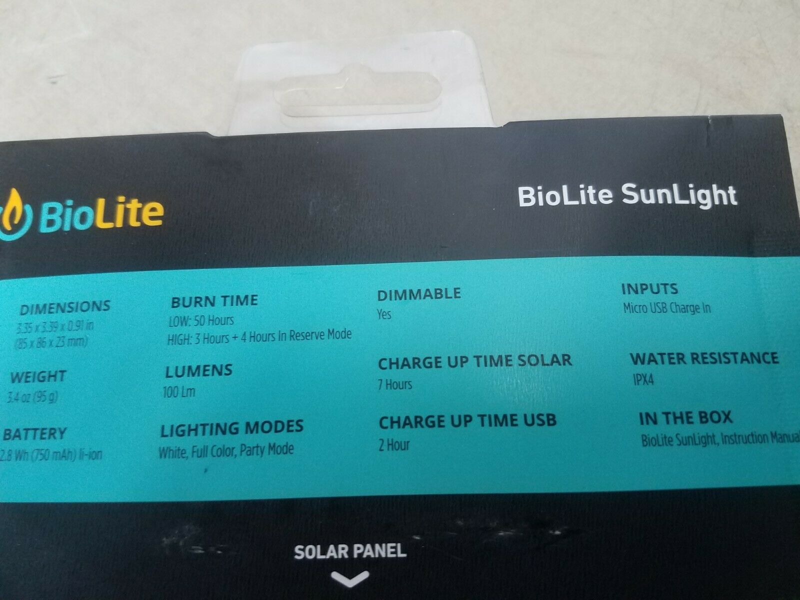 BioLite Sunlight Solar Powered Compact Rechargeable ...