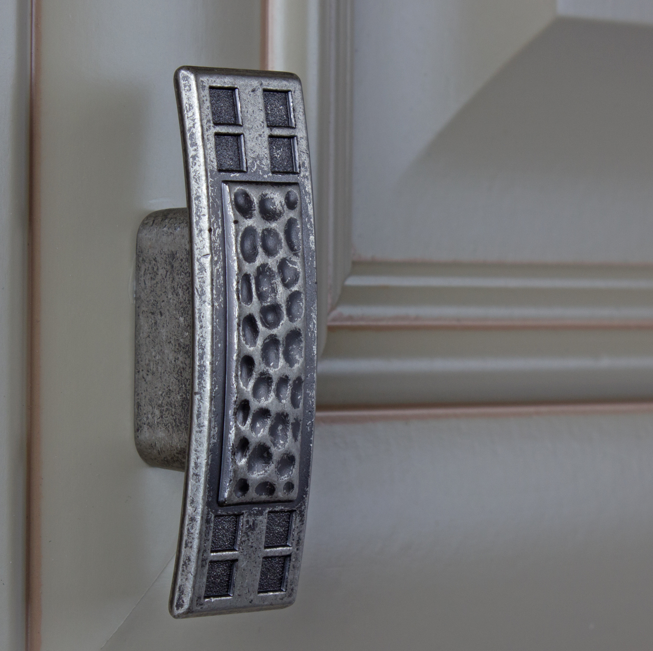 Hardware Knob Hammered Mission Style Weathered Nickel (Pack