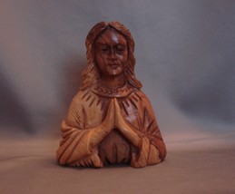 Holy Land Olive Wood Praying Figurine  Hand Carved  - $14.89