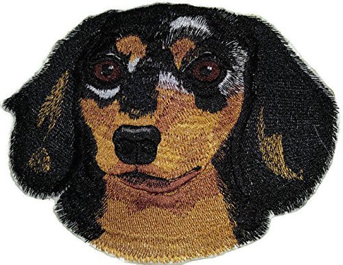 Amazing Custom Dachshund Longhaired Dog Face Embroidery IronOn/Sew Patch [5 x 5