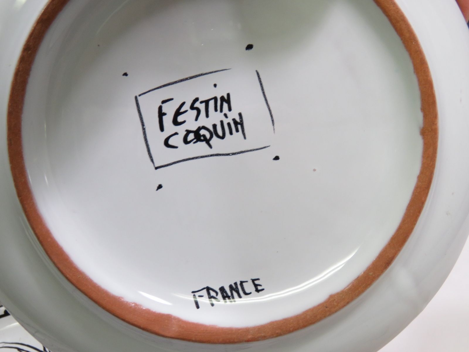 Festin Coquin Large Black White Lunch Plate and 16 similar items