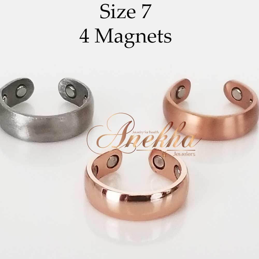 DOMED PREMIUM 4 MAGS PURE SOLID COPPER MAGNETIC RING ARTHRITIS SIZE 6-8 RD01V