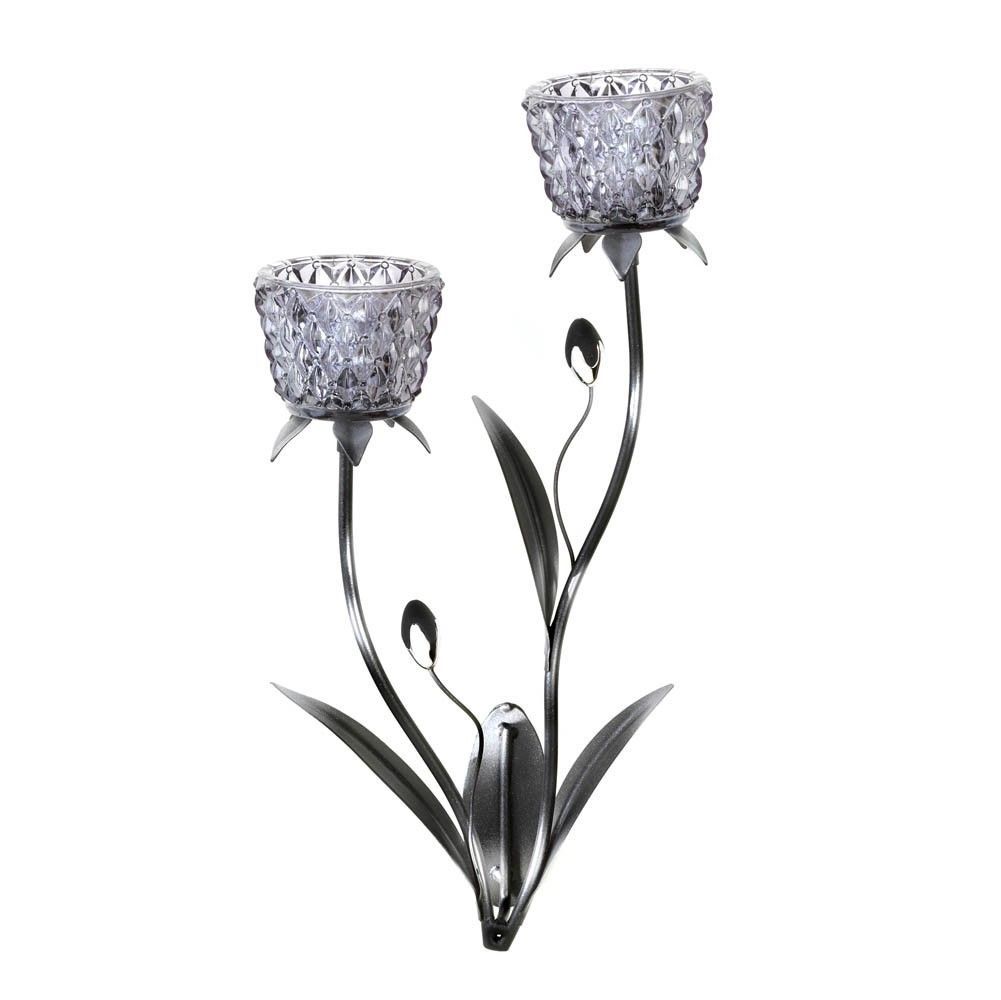 Glass Blooms Votive Candle Wall Sconce 14" (Set of 2) Home ...