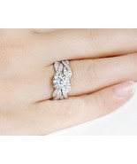 2 Anniversary Rings Engagement Ring Bridal Set Silver Woman Girl Gift Si... - $67.99