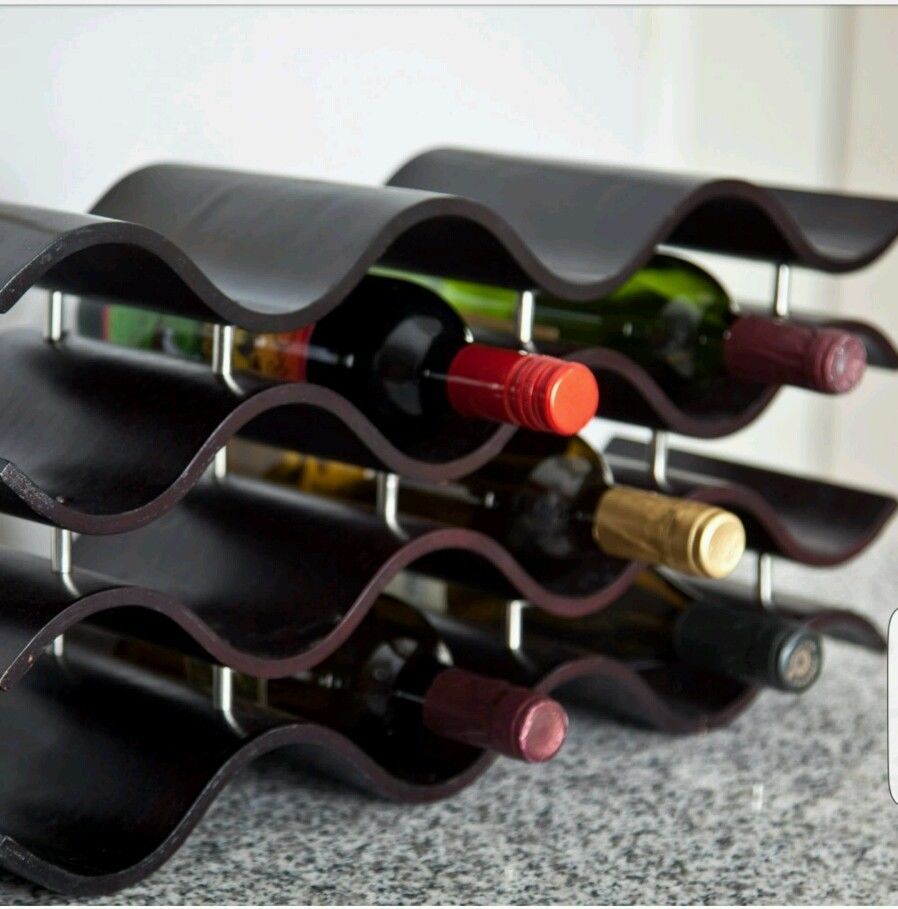 Tabletop Wine Rack Wood Countertop 12 Bottle Holder Storage Bar Decor FS Wine Racks
