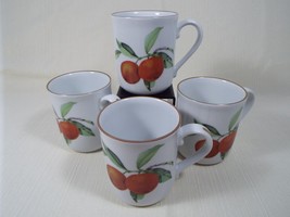 Royal Worcester Evesham Set of Four &quot;Flared&quot; Mugs with Gold Trim - $95.96