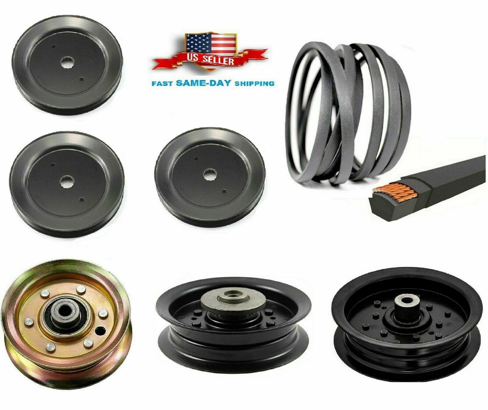 Complete 48" Deck Pulley Belt Kit For Husqvarna YTH2348 YTH22K48