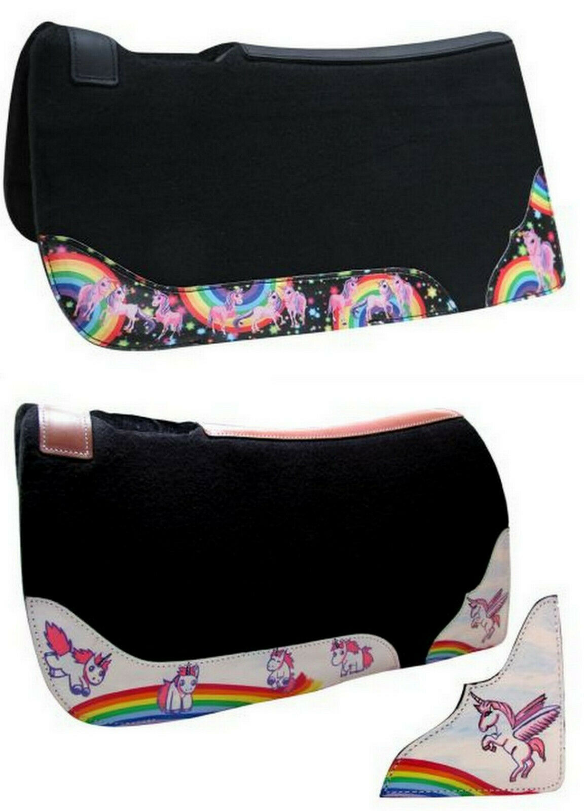 Western Unicorn Pony size Horse Saddle Pad, Stirrups, Wither Strap. OR