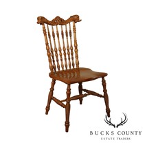 Antique Victorian Oak Turned Spindle Side Chair With Curved Dolphins - $795.00