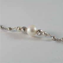 925 SILVER BRACELET WITH 8 MM ROUND FW PEARL AND FACETED BALLS image 2