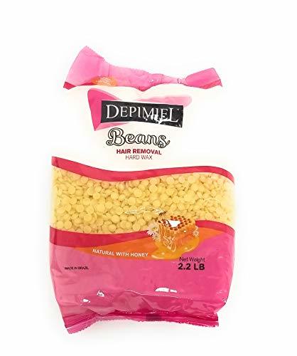 DEPIMIEL HARD WAX Natural Beans 2.2 LB for Home and Professional use, for all ty