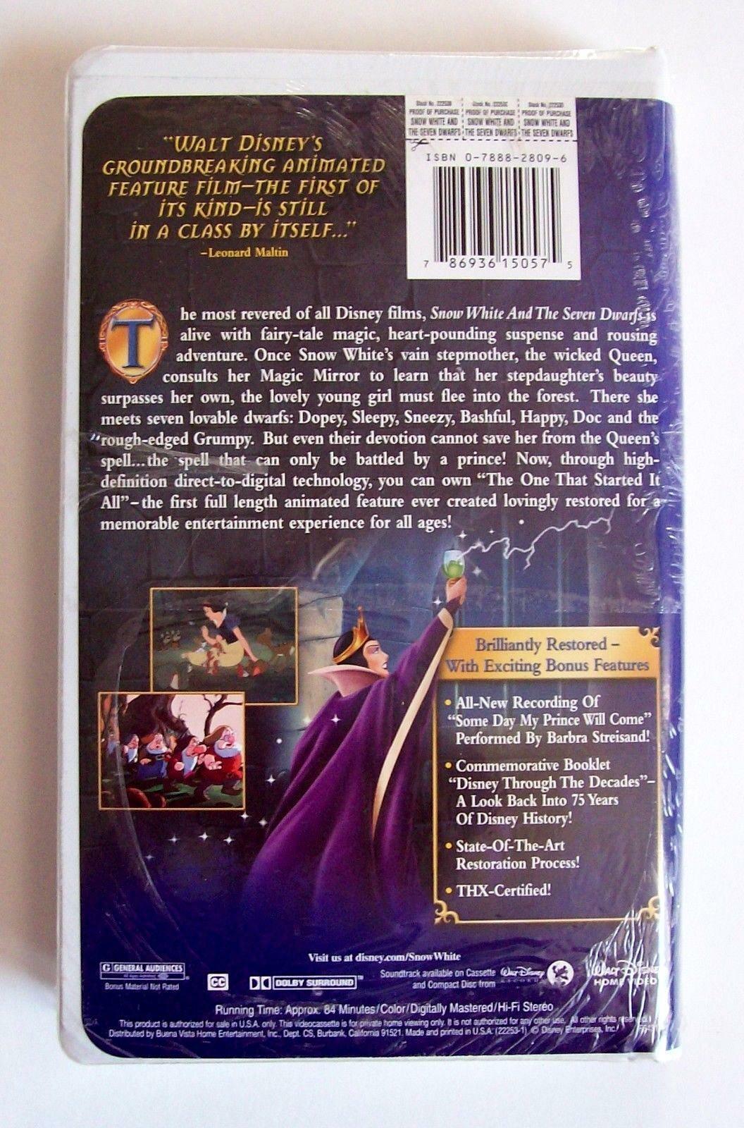 Snow White And The Seven Dwarfs Vhs 2001 Platinum Edi 