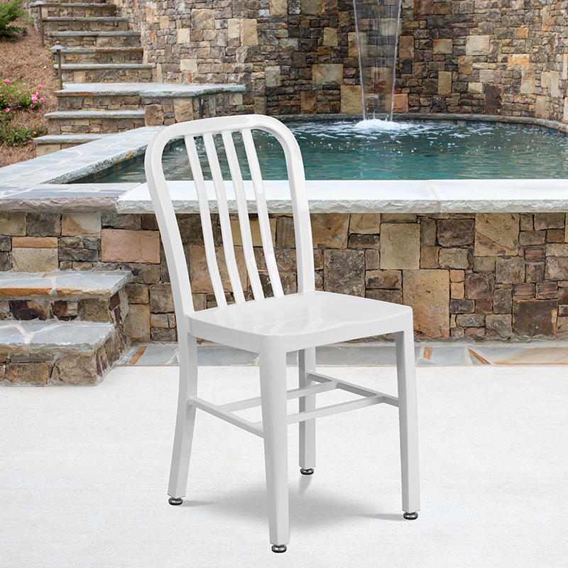 White Indoor-Outdoor Chair CH-61200-18-WH-GG