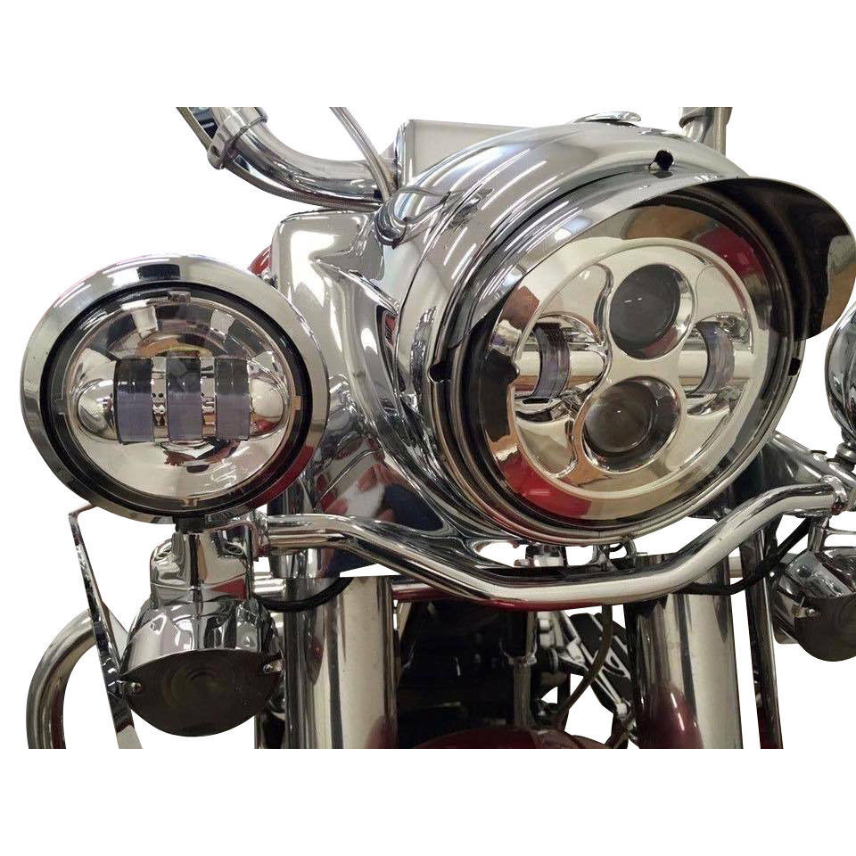 7" Harley Davidson Motorcycle Headlight Gold LED Daymaker Fat Boy FLSTF