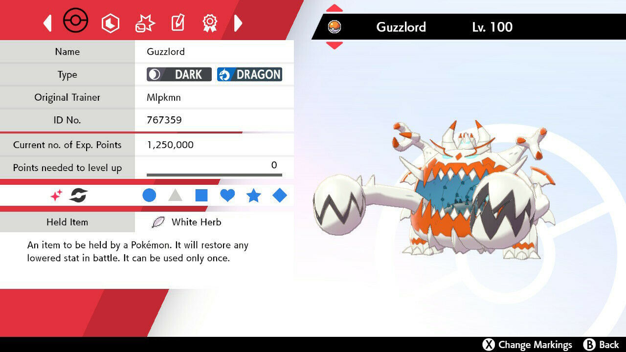 Guzzlord Shiny 6IVs Pokemon Sword and Shield - Video Games