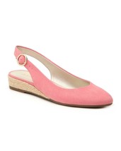 New Anne Klein Pink Textile Sling Back Wedge Sandals Pumps Size 7.5 M $80 - $46.53
