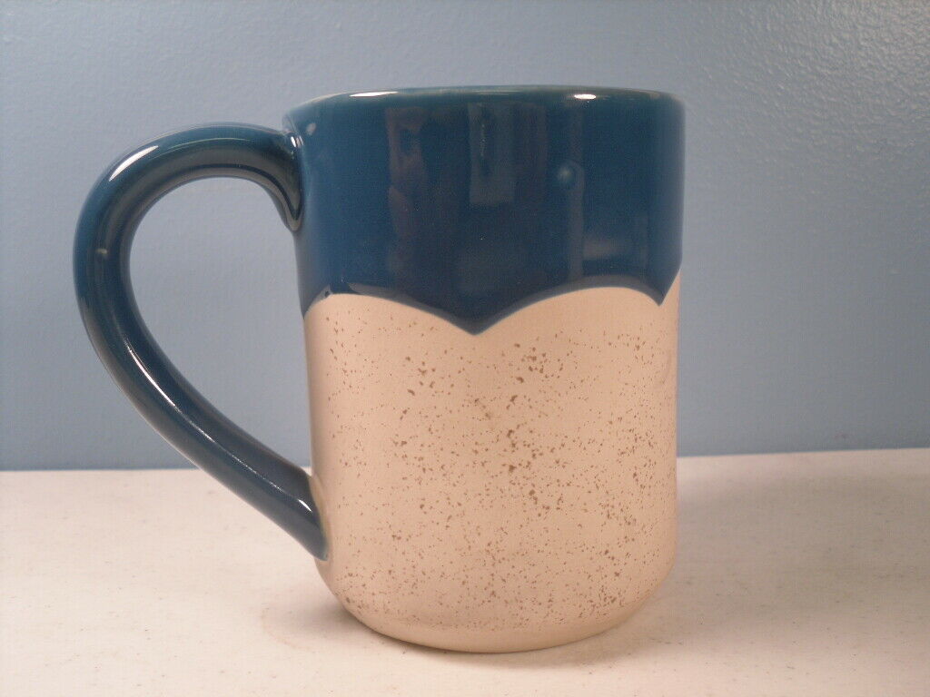 Outer Banks North Carolina OBX Souvenir Stoneware Mug Blue White Scallop Shell Mugs, Cups